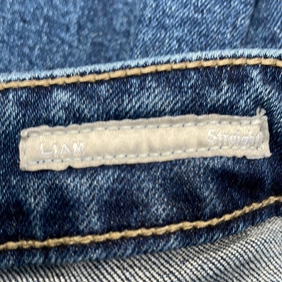 Dear John Liam Straight Mid Rise Cropped Jean Women's 27 Holes Distressing - Picture 15 of 16